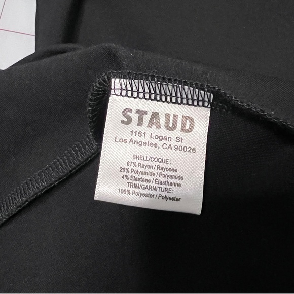 STAUD Hawthorne Black Cream Bell Sleeve Maxi formal holiday Dress NWOT large - Picture 9 of 13